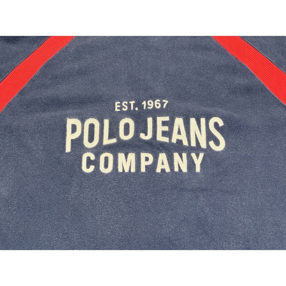 mens polo jean company since 1967  blue embroidered golf shirt Sz L